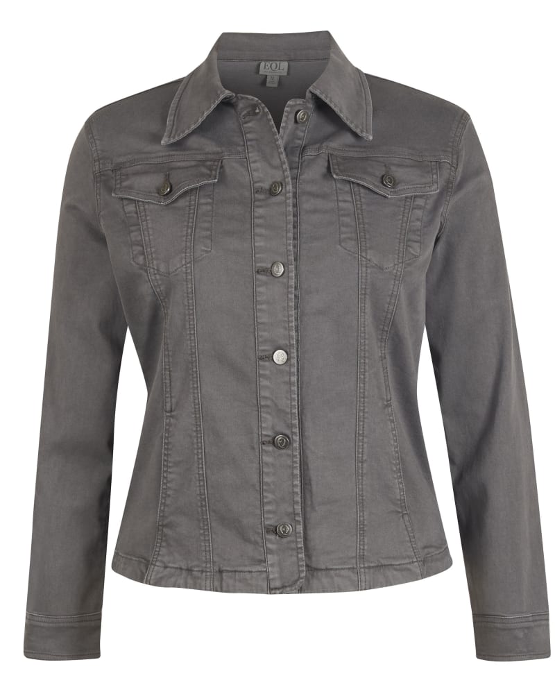 Front of a size 2X In Motion Jacket in Shadow by EQL. | dia_product_style_image_id:236924